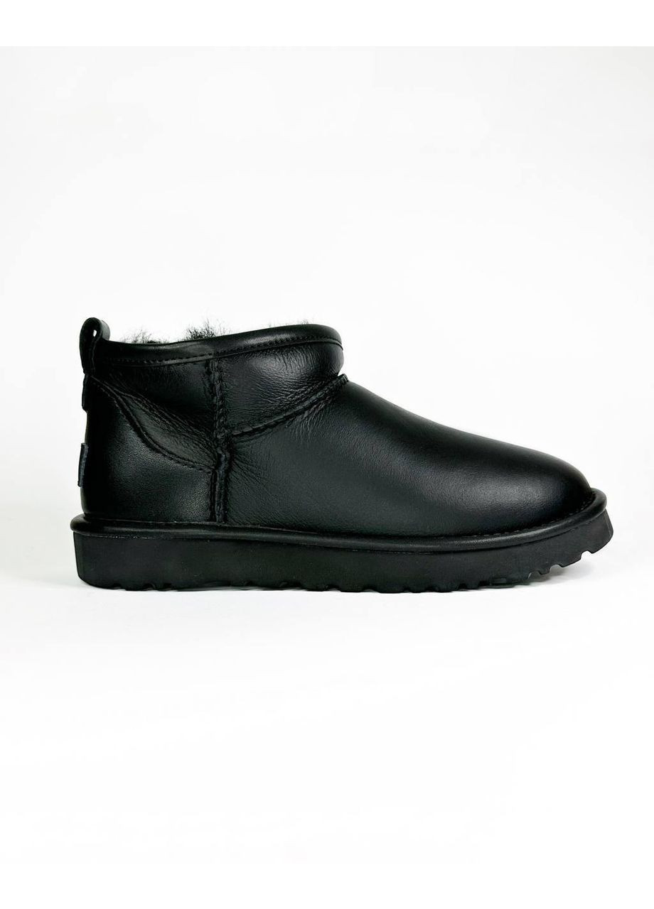 Жіночі Уггі UGG Ultra Mini Black (Шкіра) (366196931)