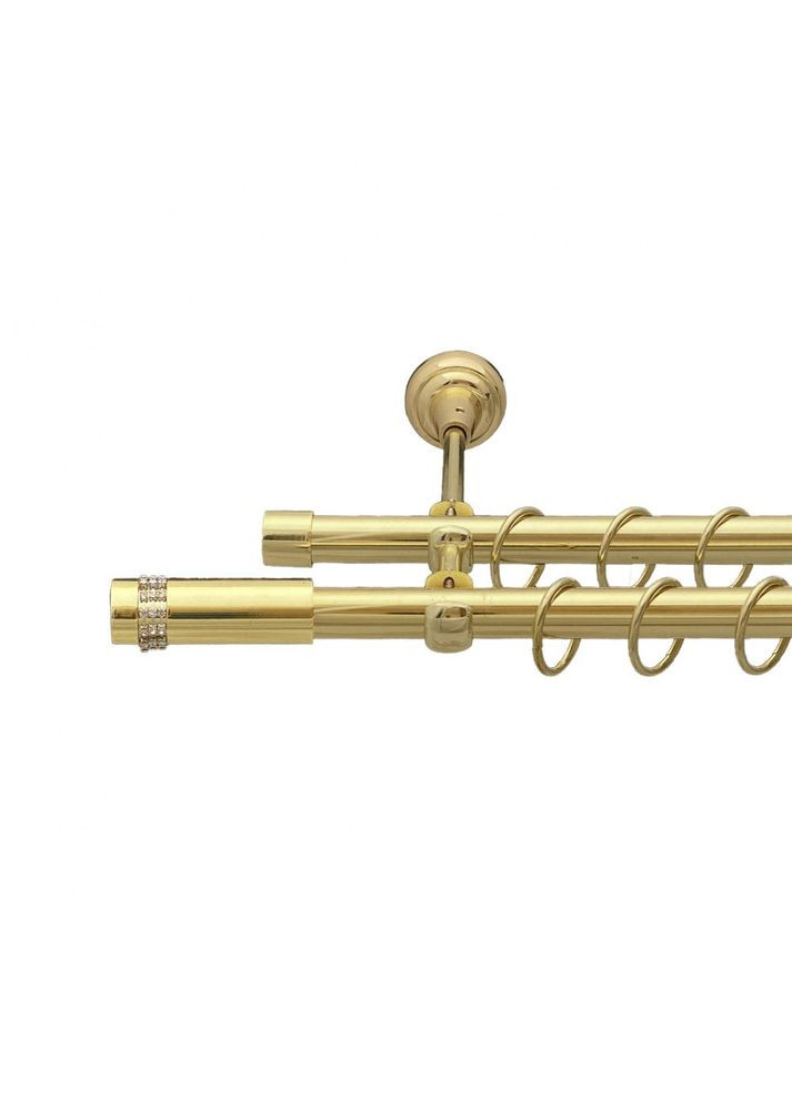 Карниз Градиента металлический двухрядный открытый гладкая труба Золото 19\19 мм 160 см (00-00013094) ORVIT (300286325)