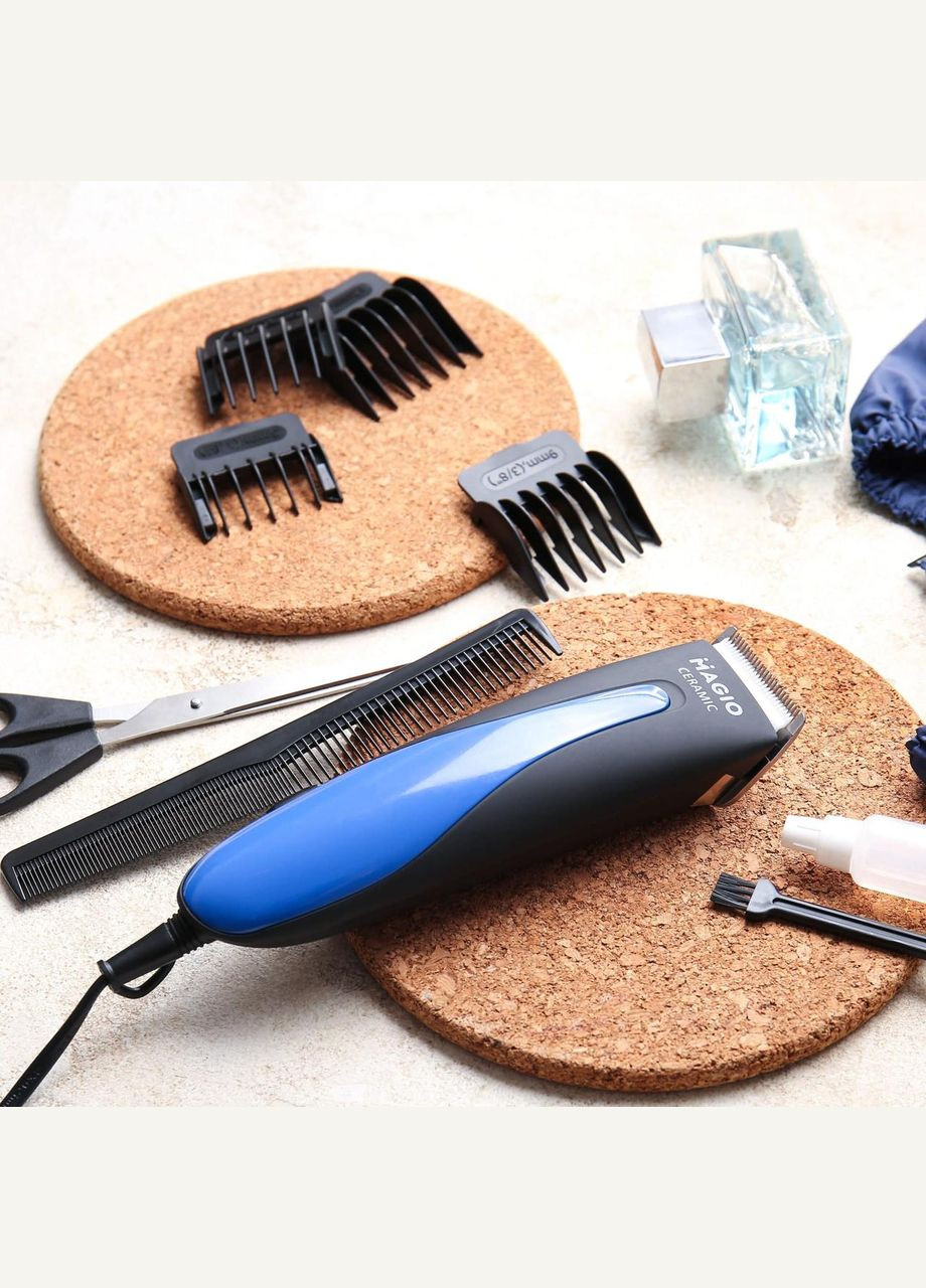 Професійна дротова машинка MG-594 для стриження волосся з насадками Magio (297332121)