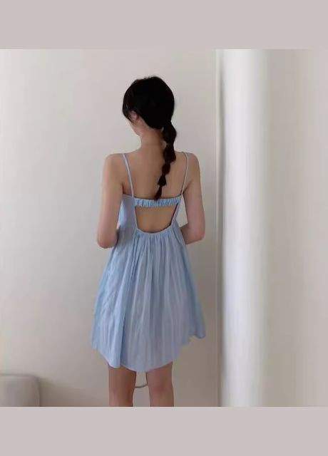 Голубое сарафан с открытой спиной голубой 111206 голубой No Brand