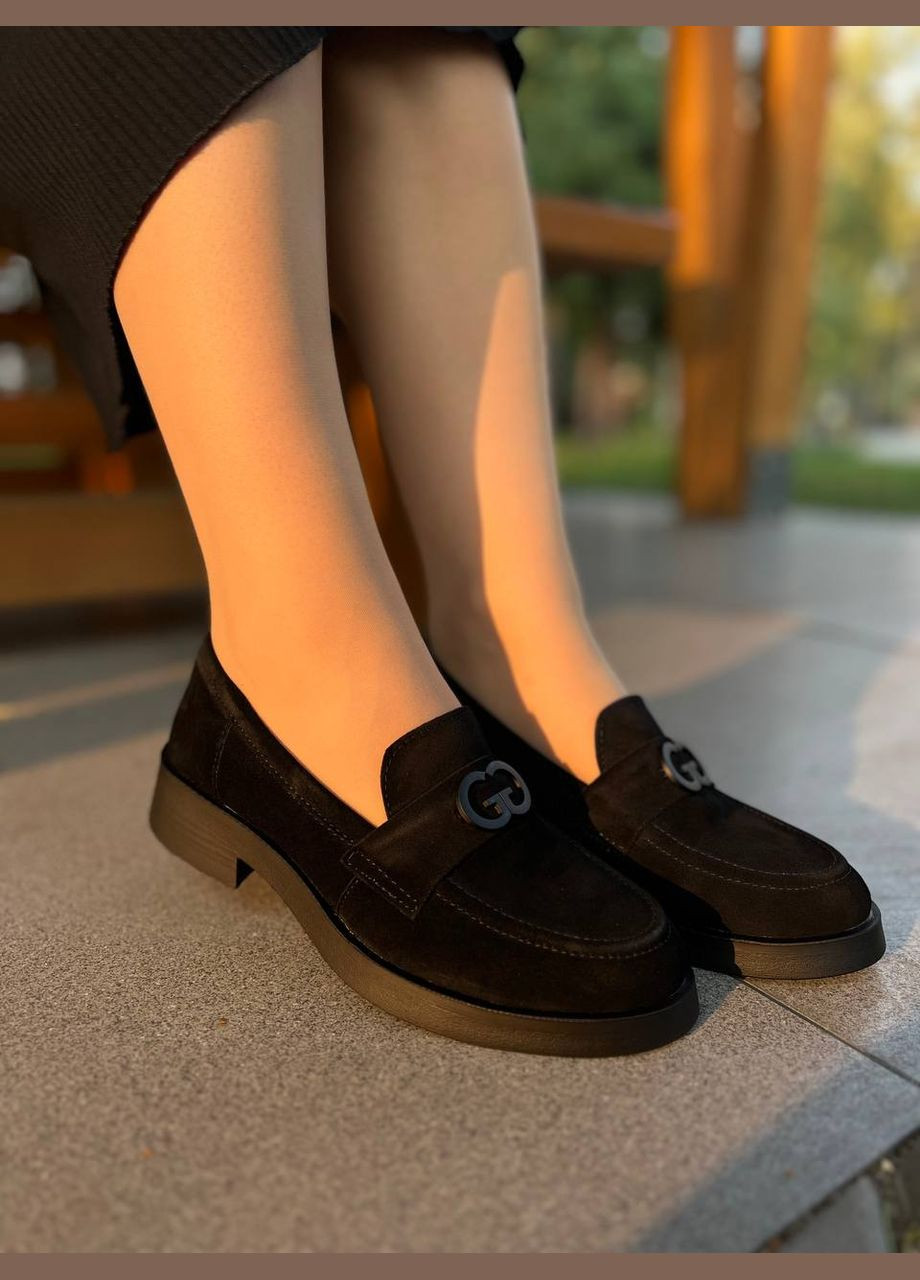 No Brand Жіночі лофери класичні з натуральної замші чорні (1775) лофери чорний з натуральна замша, — демісезон (313293363)