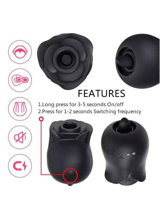 Вибратор 2в1 в колбе вакуумная и оральная стимуляция, 6 режимов No Brand (367610258)