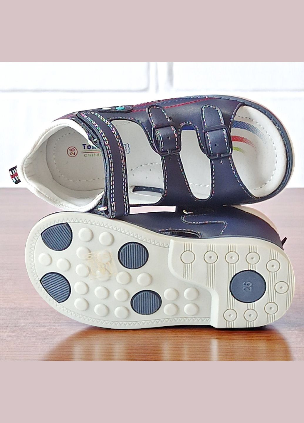 Синие повседневные ортопедические босоножки открытые сандалии на липучках для мальчика том м Tom.M на липучке