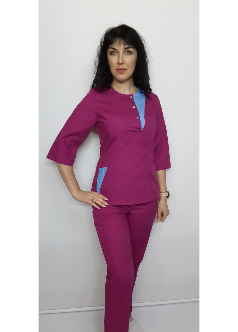 Медичний жіночий костюм Греммі бавовна 50 розмір три чверті рукав No Brand (365843495)