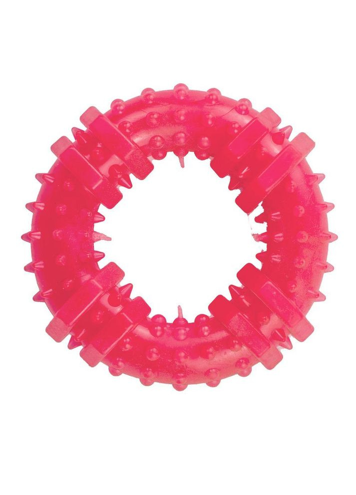 Іграшка для собак кільце з шипами 12 см рожеве PI0071 AGILITY (278308621)