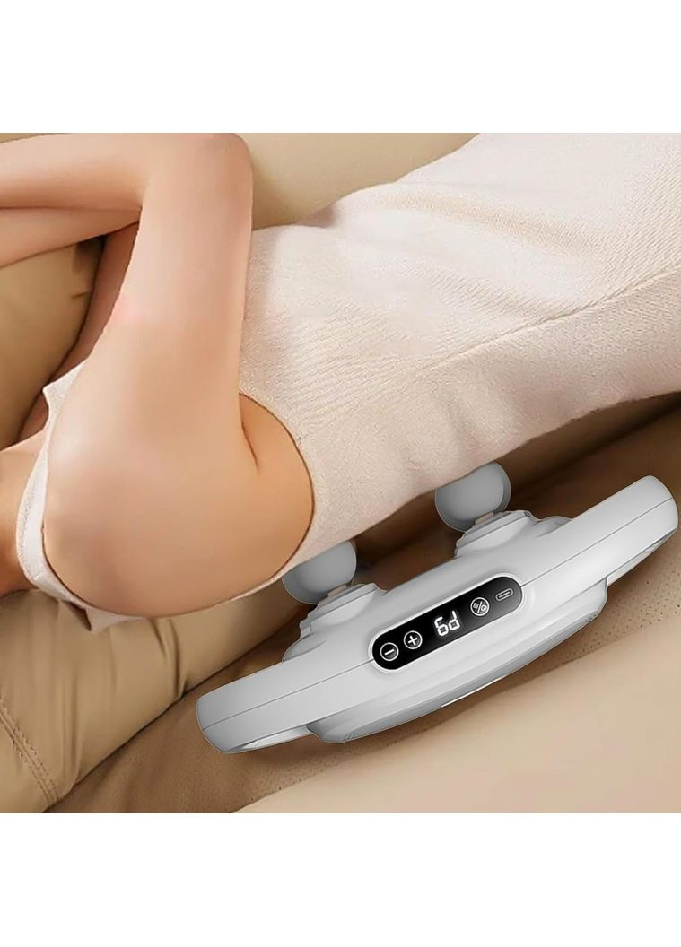 Портативный ручной массажер для всего тела с 4 головками вибромассажер для глубокой проработки мышц Home (360867140)