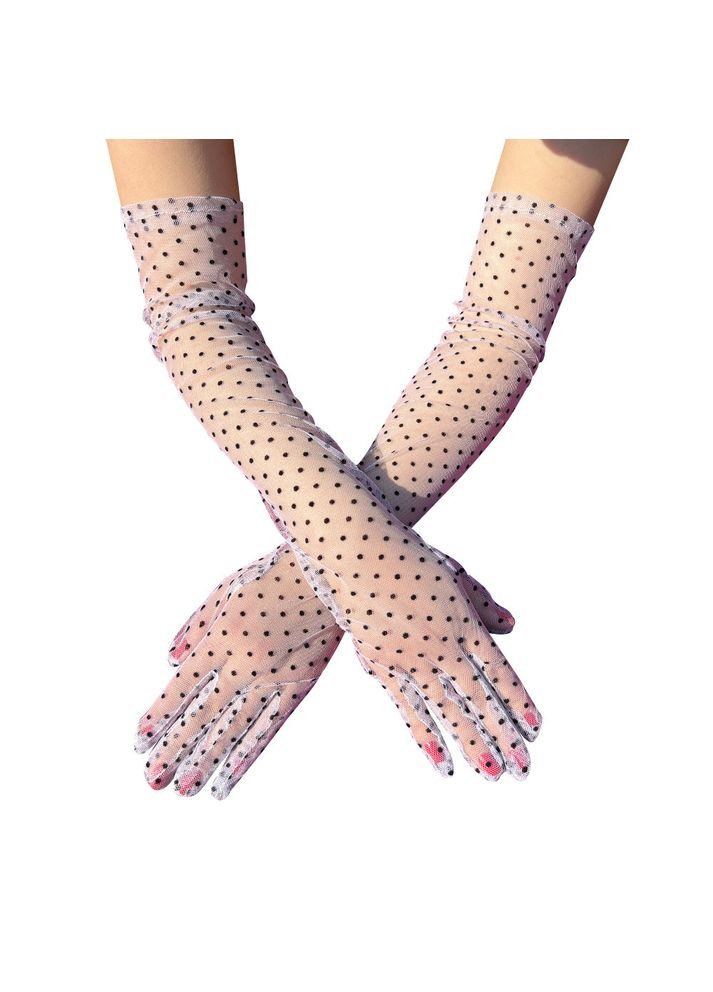 Довгі фатинові рукавички в горох Honey Fashion Accessories S/M/L (7-35) No Brand (313286220)