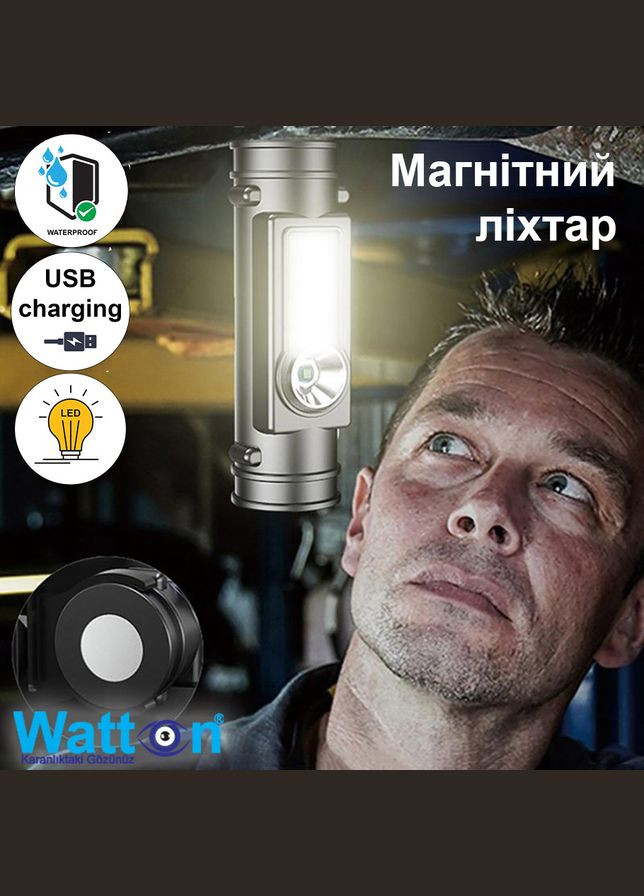 Водонепроницаемый аккумуляторный налобный светодиодный фонарь WT-249 на 150 люмен со встроенной батареей Watton (338854987)