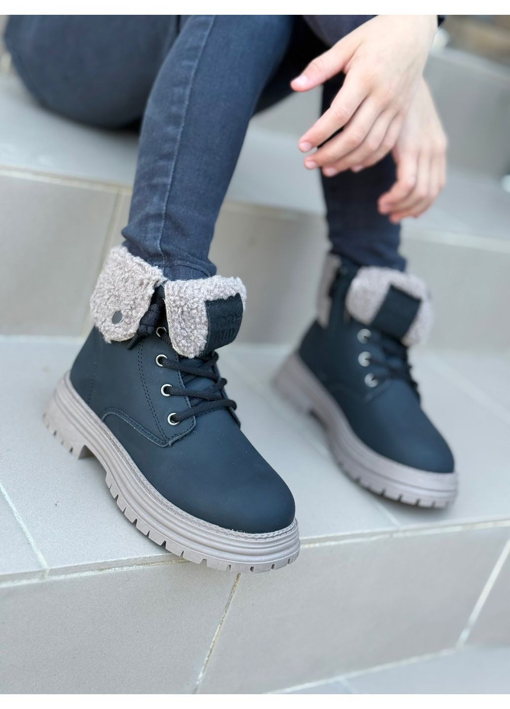 Черные зимние ботинки для девочек Jong Golf