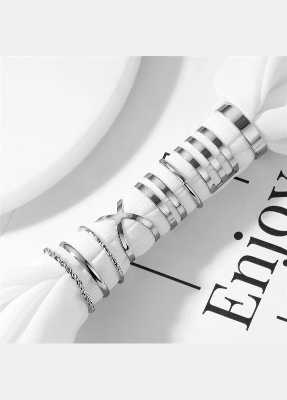 Набір жіночих кілець каблучок 8 шт. комплект перстні на фаланги кісточки No Brand (340463692)