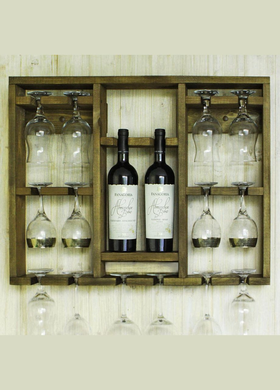 Полка для бокалов из дерева Тетчер мускат (ОБС-000907) No Brand (327423027)