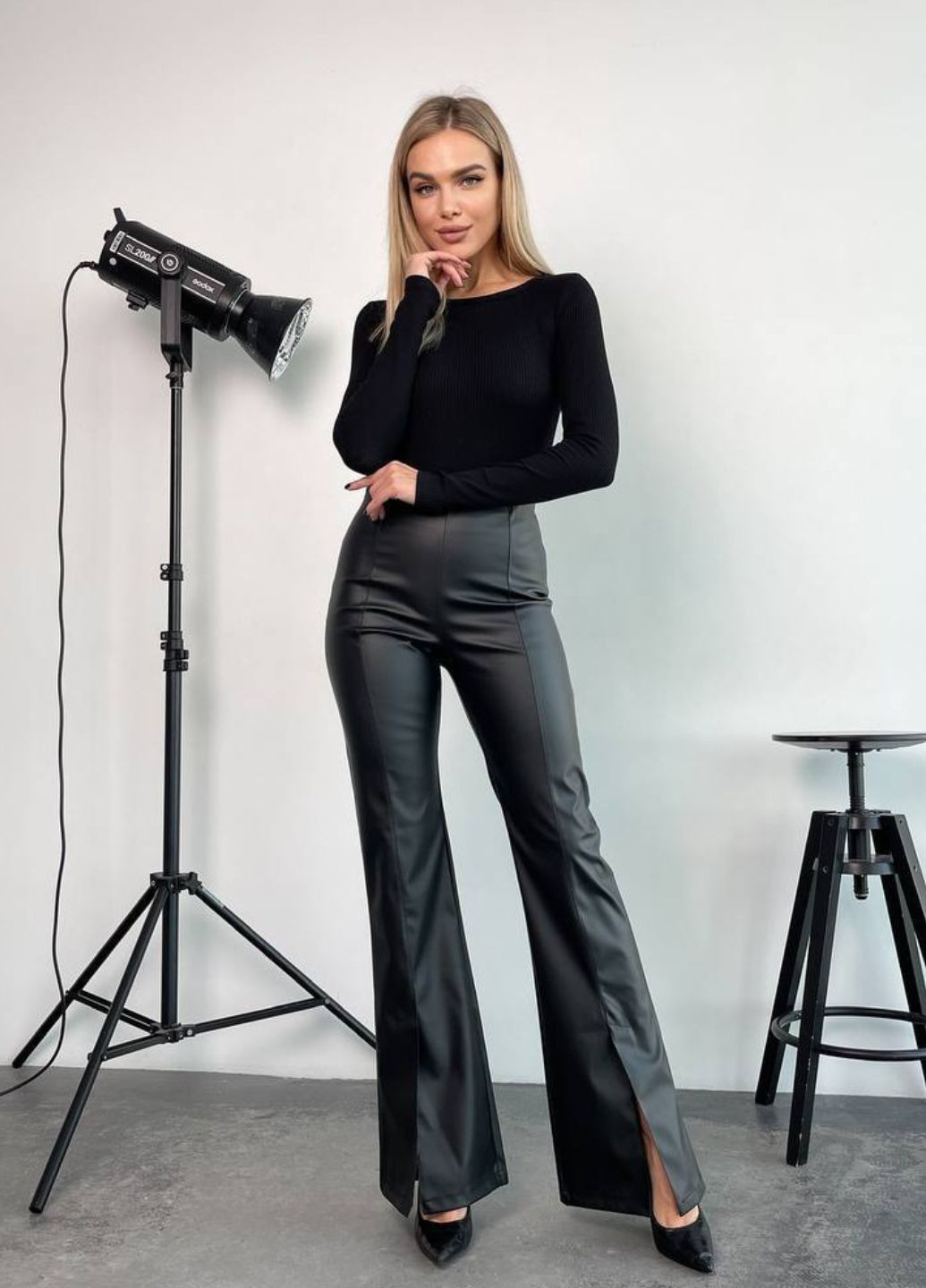 Лосины из матовой эко кожи на резинке. Allthings (322670012)