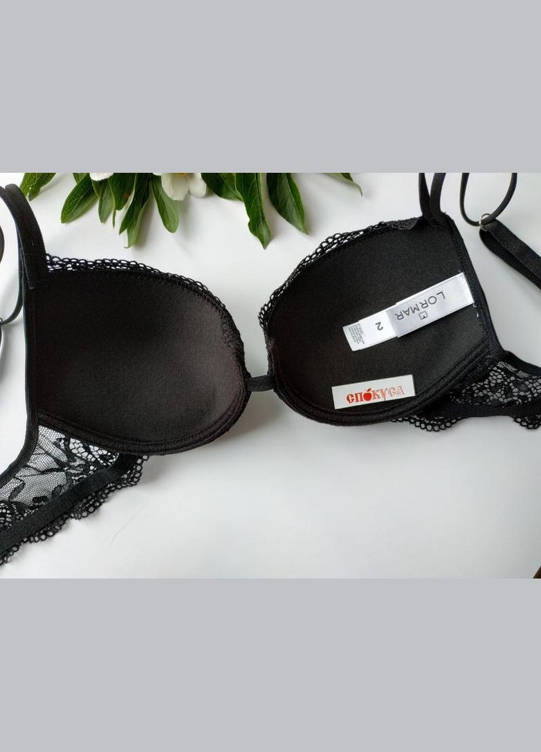 Чорний бюстгальтер class білий Lormar поліамід