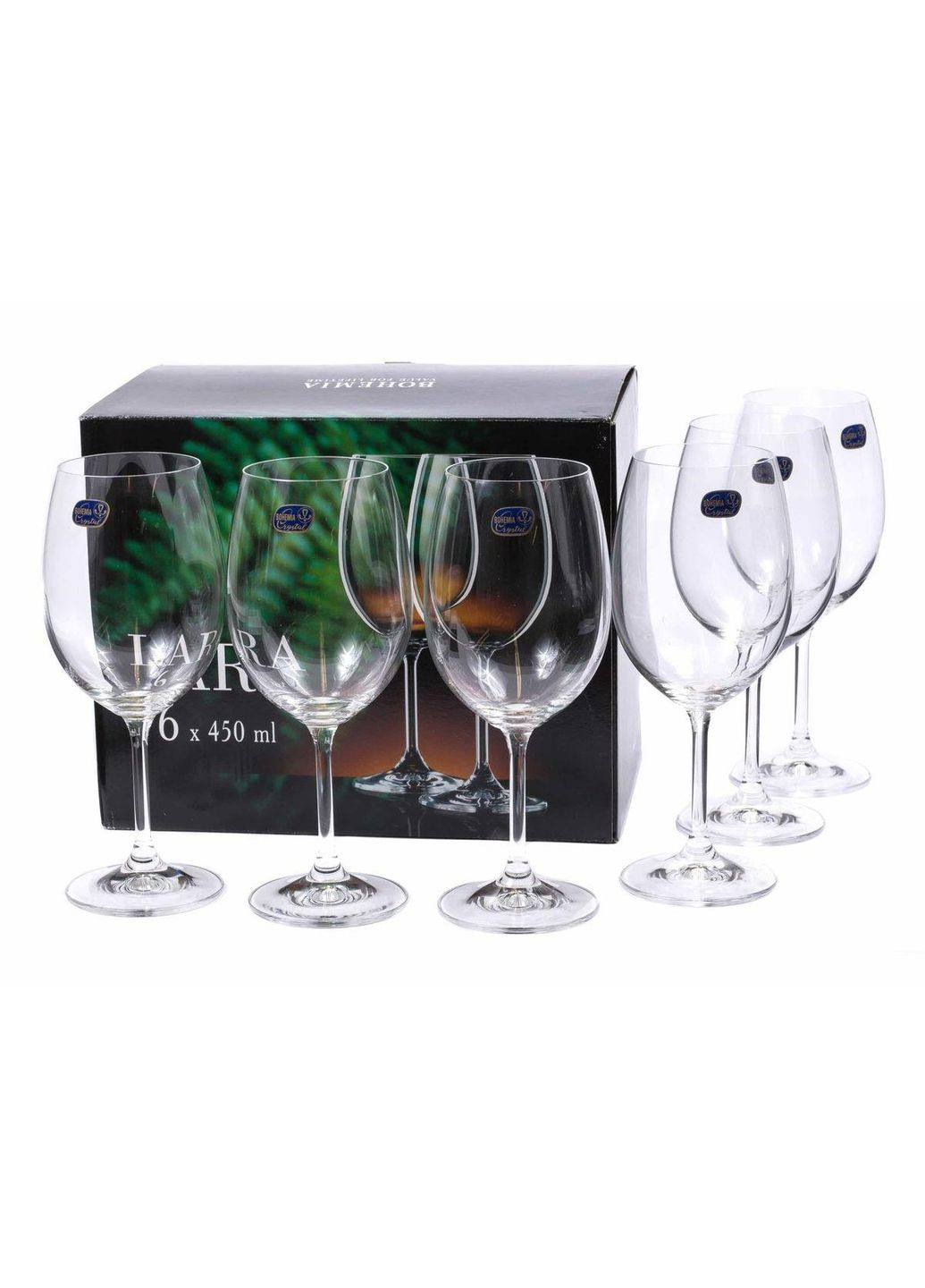 Набор бокалов для вина Lara 450 мл 6 шт 40415/450 Bohemia (342375429)