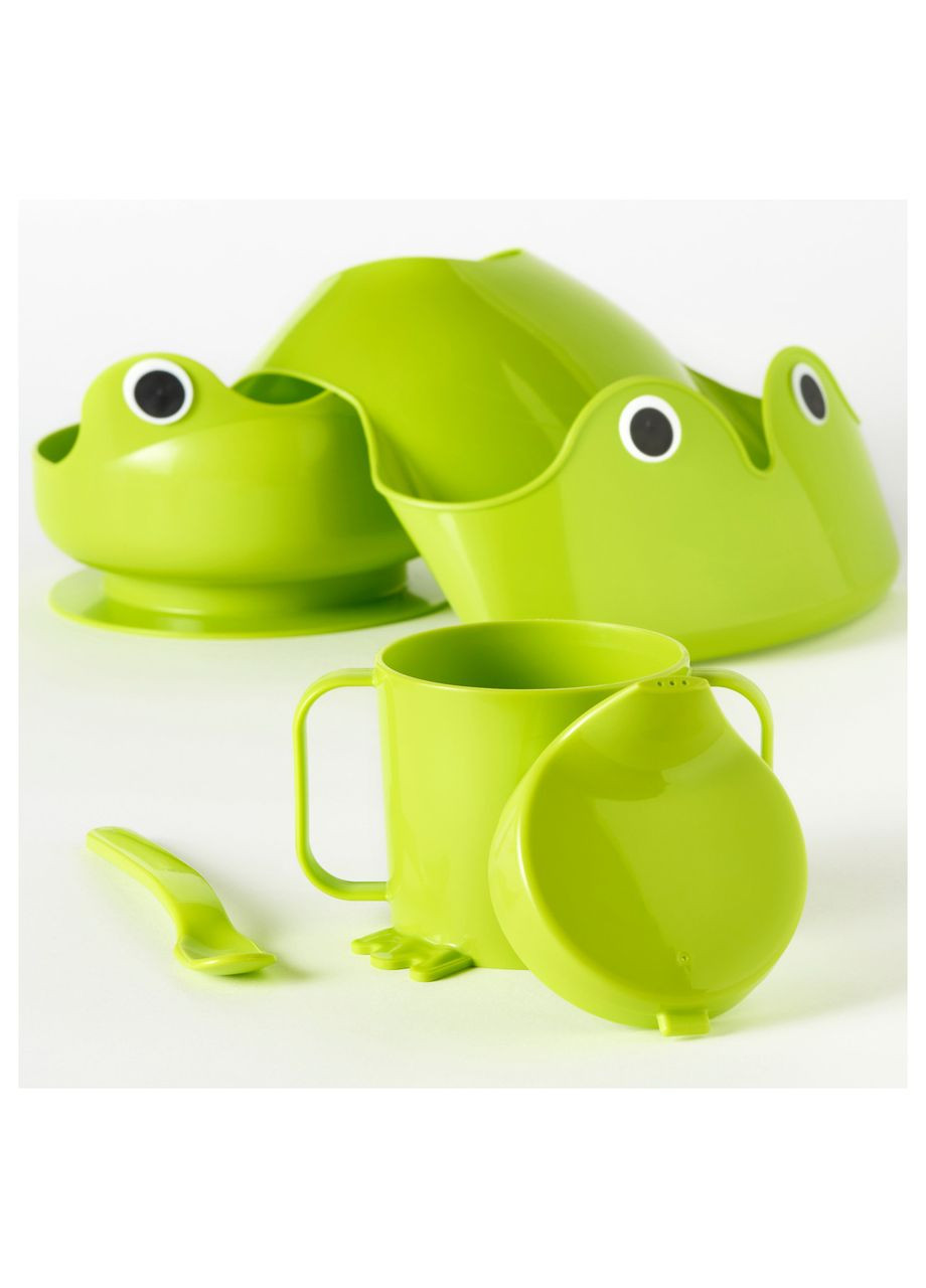 Набор детской посуды 4 предмета зеленый IKEA (276267515)