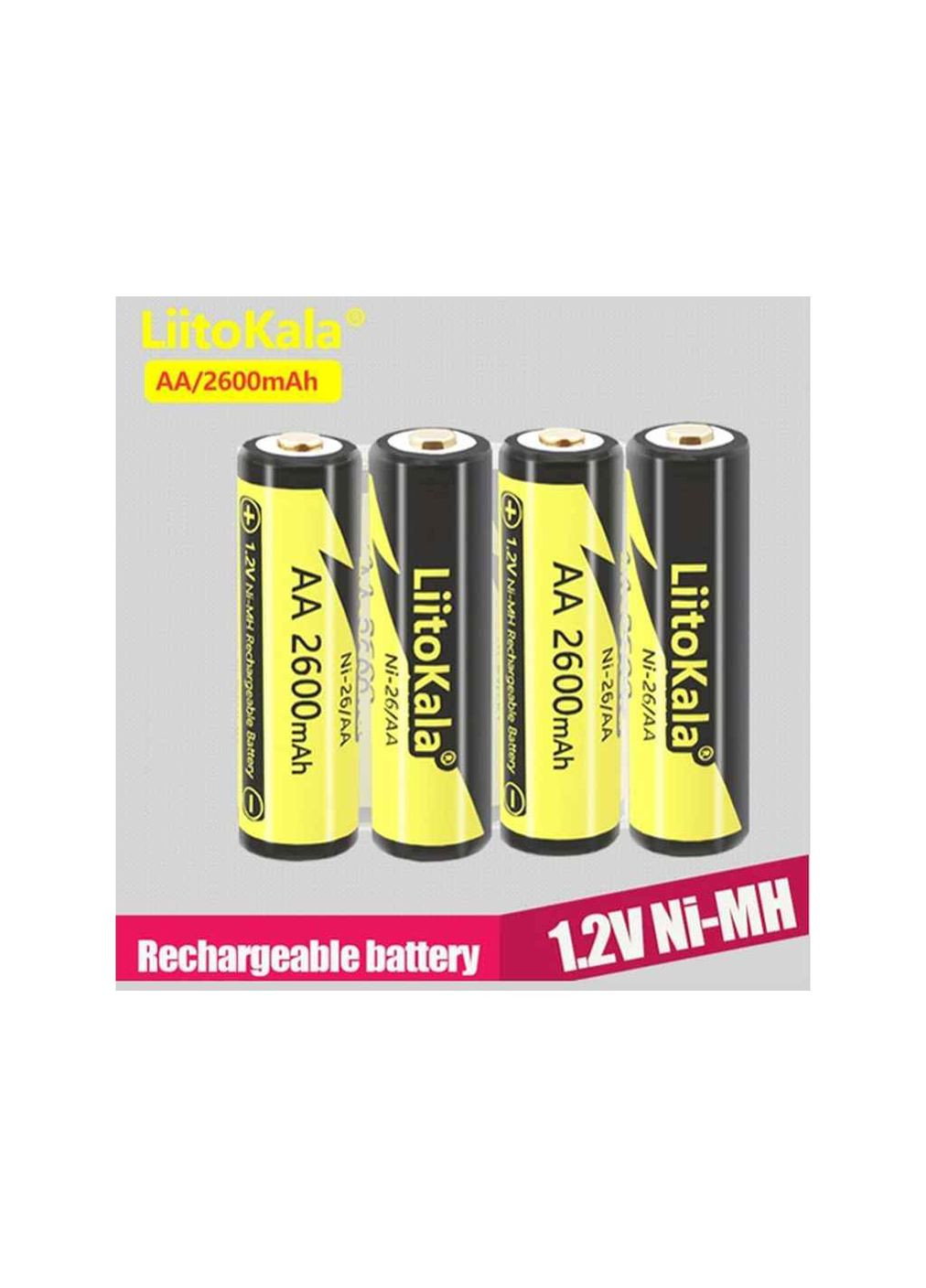 Акумулятор NiMH 2600mAh 1шт AA, Ni-26/AA, 1.2V, ОРІГІНАЛ LiitoKala (357217722)