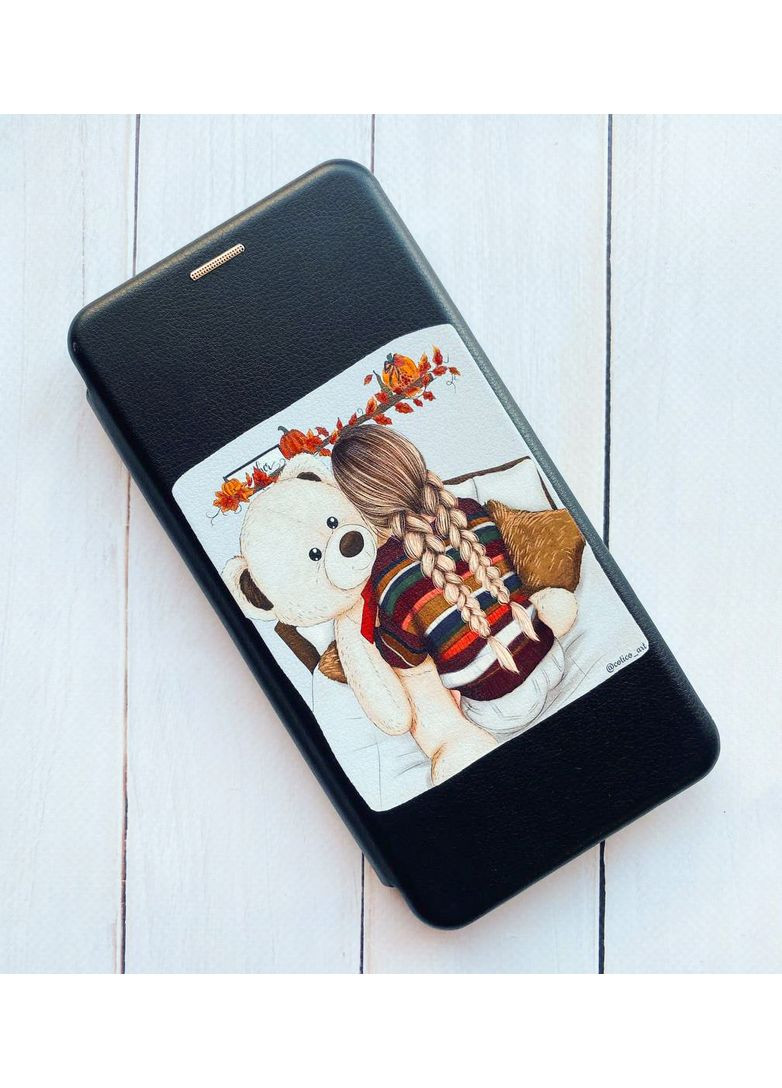 Чохол-книжка з малюнком для Samsung Galaxy A54 5G (A546) Чорний Дівчинка з ведмедиком (принт 117) Creative (355391034)
