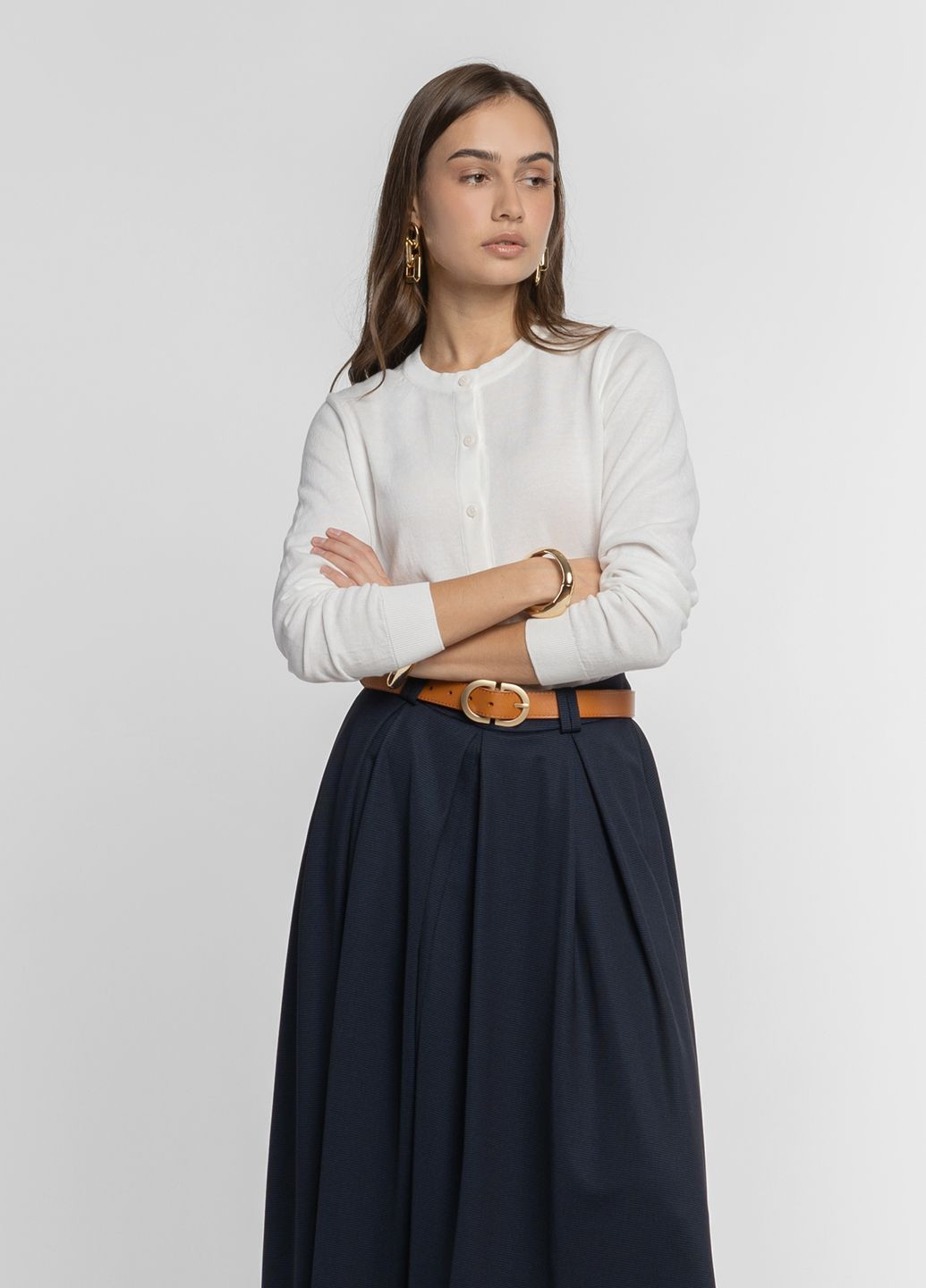 Белый зимний кардиган Arber