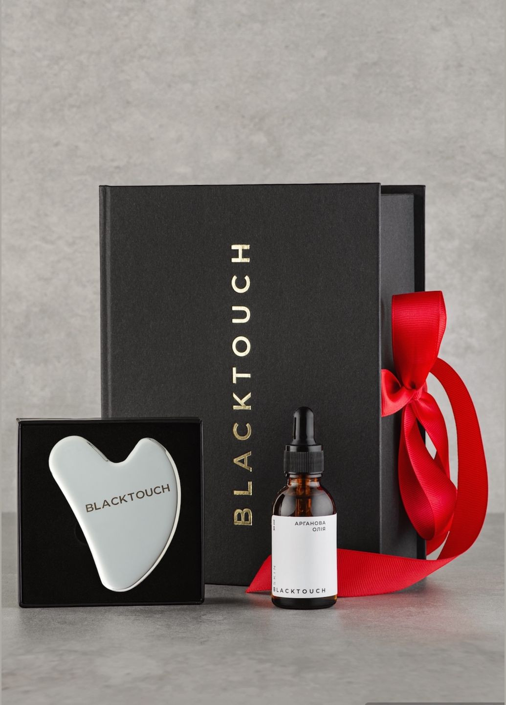 Подарунковий набір Сталевий шкребок + Арганова олія для обличчя BlackTouch (285720177)
