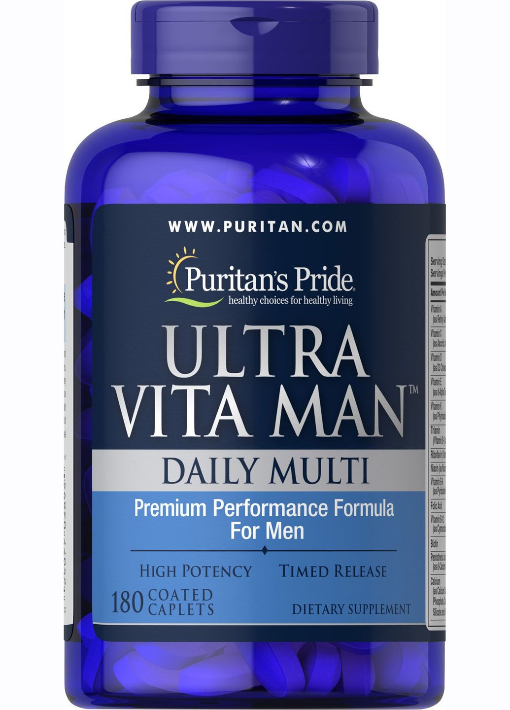 Витамины для мужчин Puritan's Pride Ultra Vita Man Time Release 180 Caplets Puritans Pride (291848554)