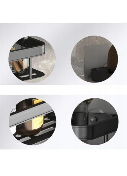 Набір металевих кутових полиць для ванної кімнати Чорні 2шт (PH051343-2) Xiamen (368764939)