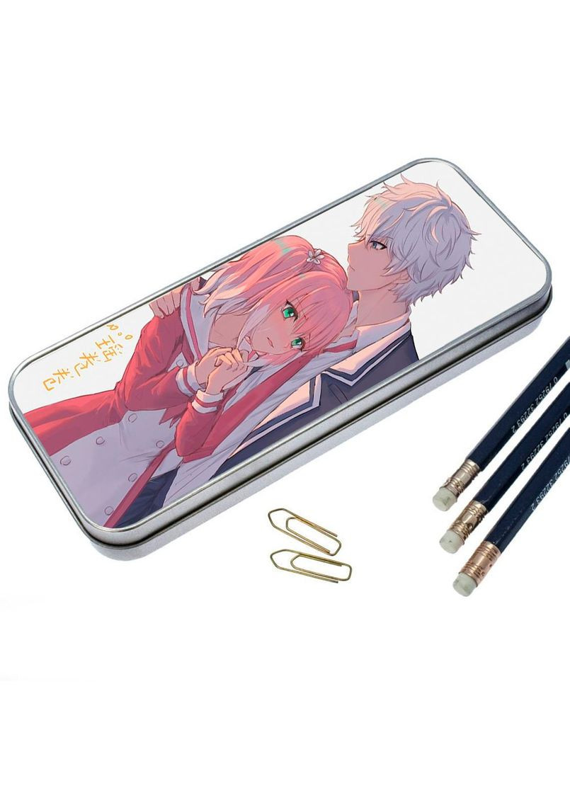 Пенал шкільний для хлопчика та дівчинки металевий Аніме Бездарна Нана #005 7*18 см Silver No Brand (309159172)