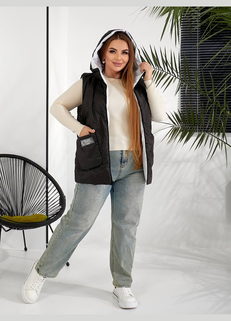 Стильна двостороння жилетка з капюшоном No Brand (332664830)