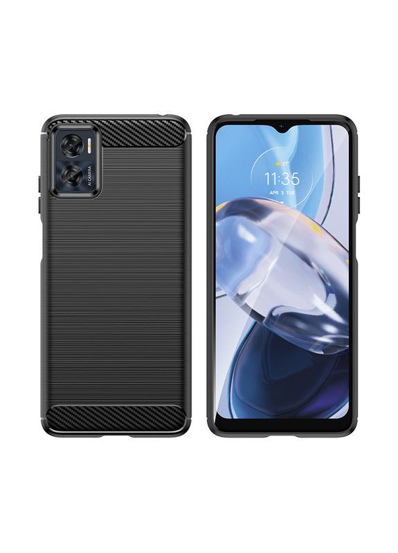 Чохол Carbon Fiber для Motorola Moto E22 / E22i Black Lenuo (361902687)