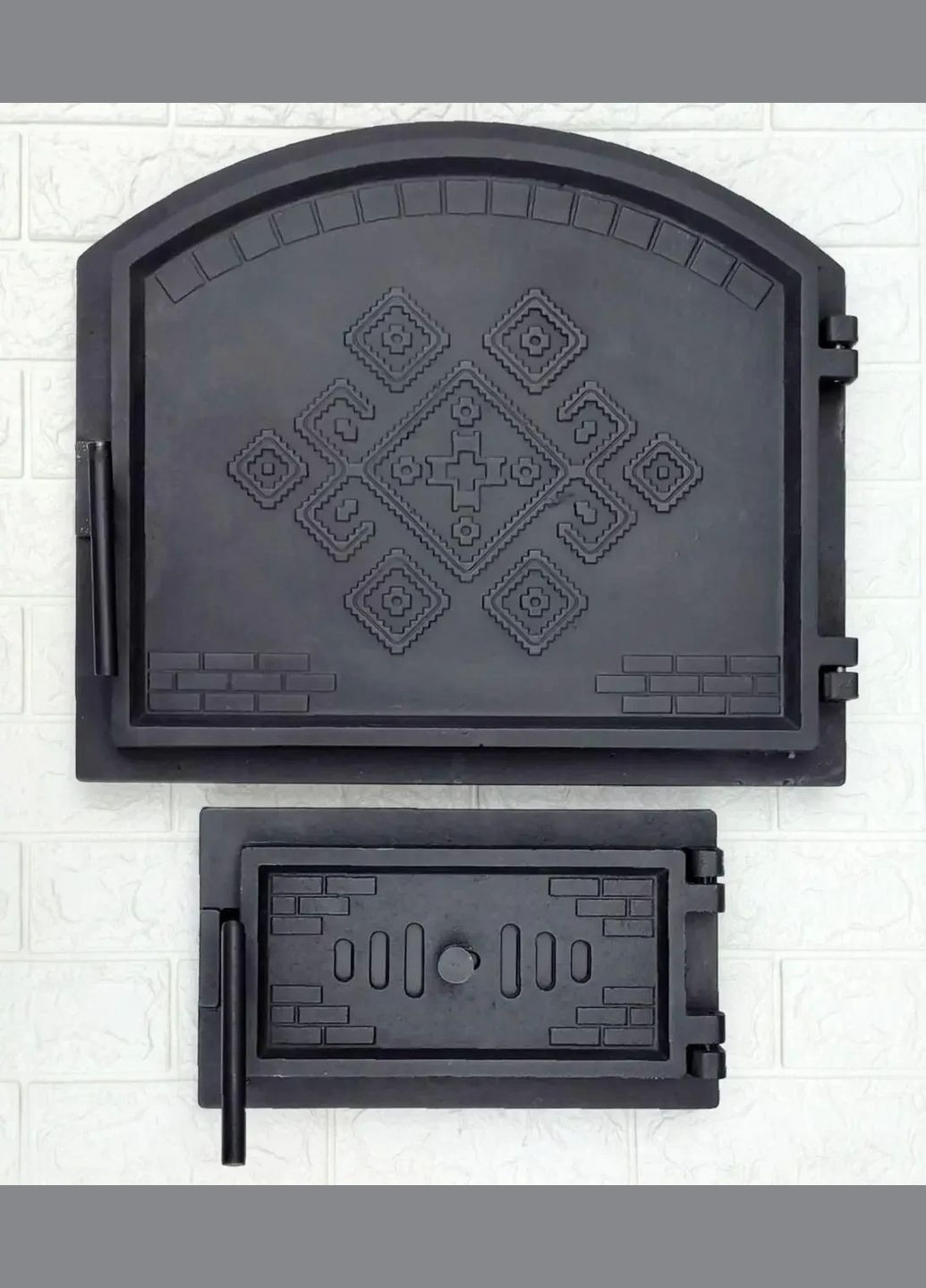 Двери чугунные для камина и печки 42х49см + поддувочные 19x33см - комплект. Булат (327880492)