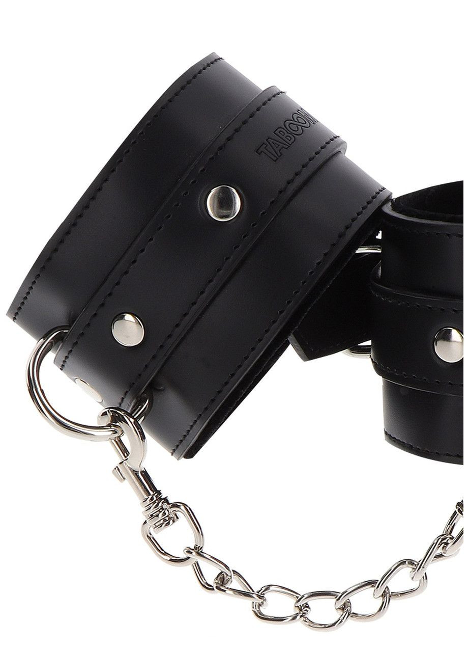 Поножи с цепочкой, веганская кожа, черные Taboom (372737414)