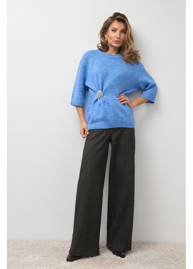 Синий свитер с кротким рукавом 2811 черный Triko Bakh