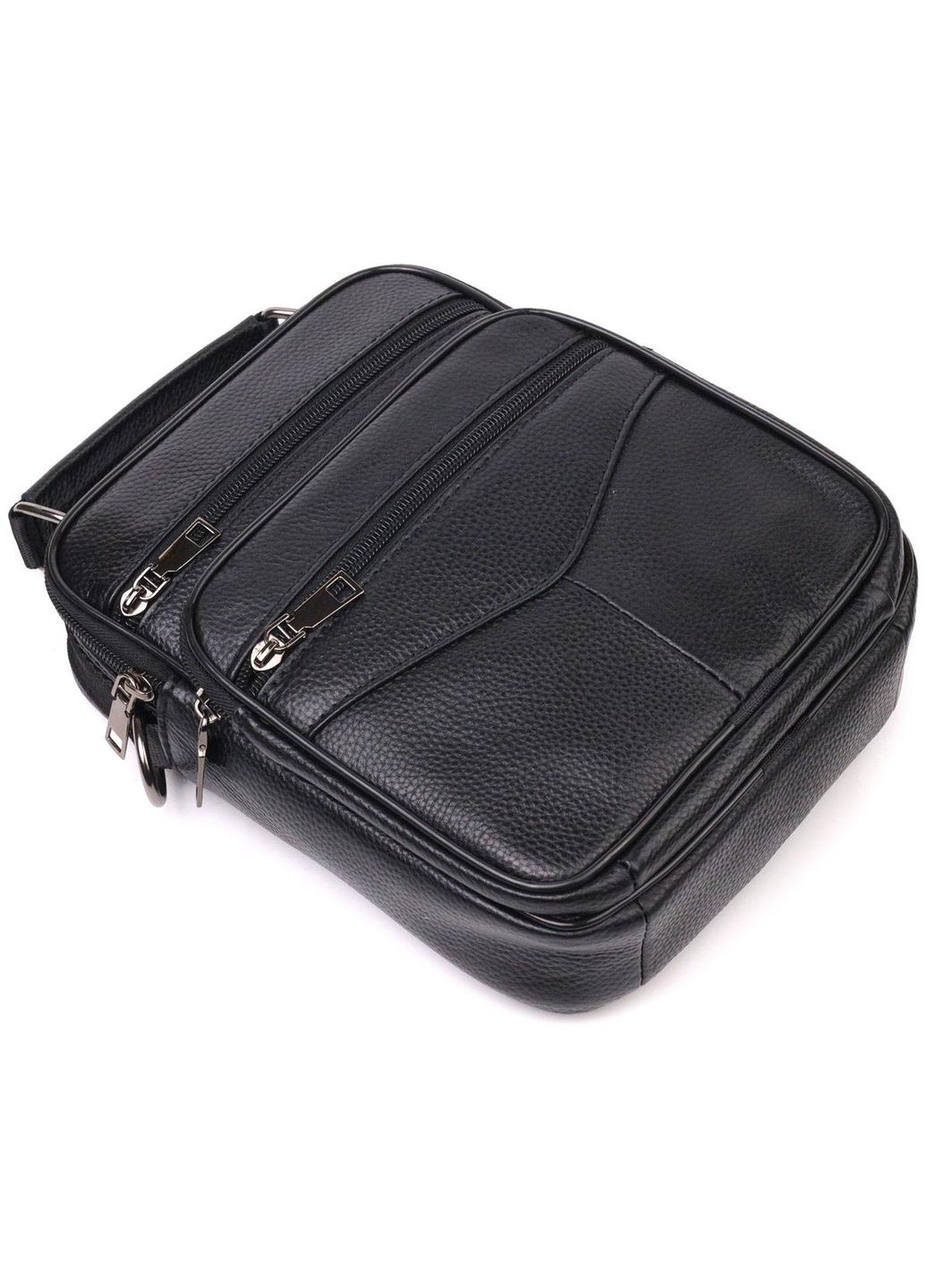 Сумка планшет через плече чоловіча з натуральної шкіри Чорний 36706 Vintage (353690049)