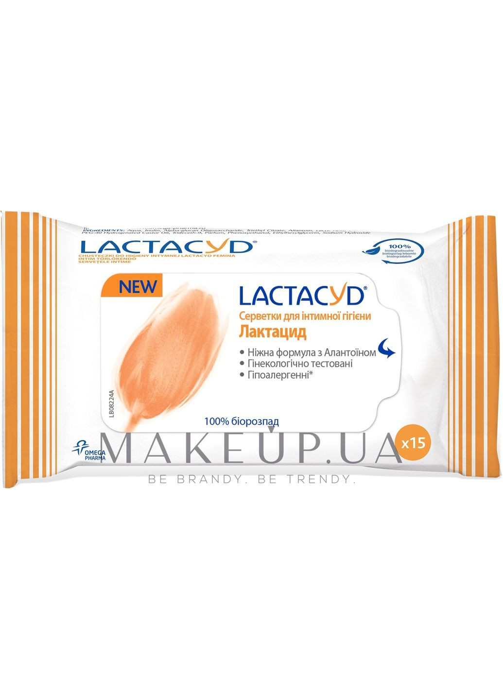 Серветки для інтимної гігієни, 15шт 15шт (284181-27054379) Lactacyd (368605571)