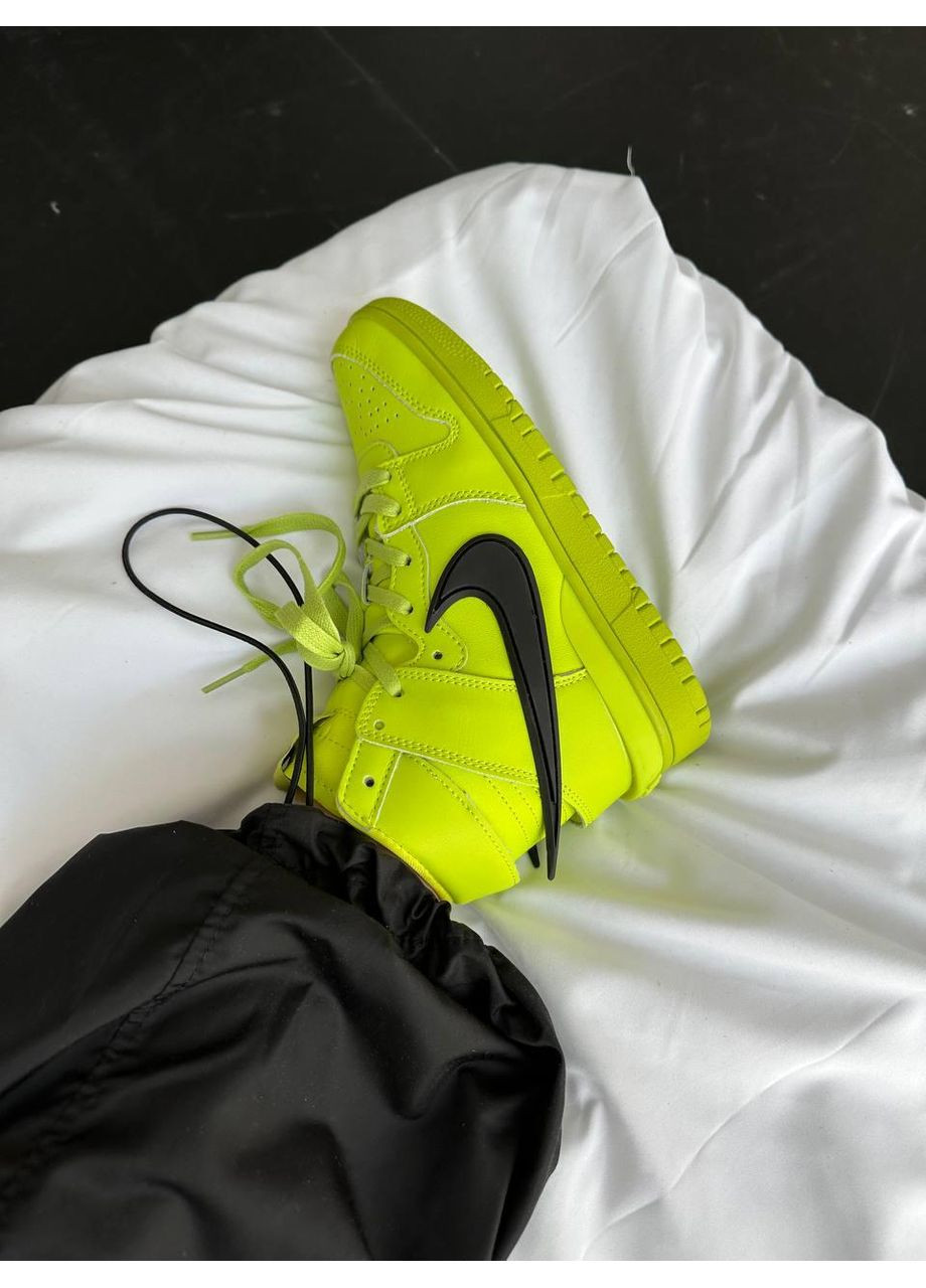 КРОССОВКИ ЖЕНСКИЕ NIKE SB DUNK HIGH X AMBUSH ACID GREEN НАЙК СБ ДАНК No Brand серые демисезоны (367176671)