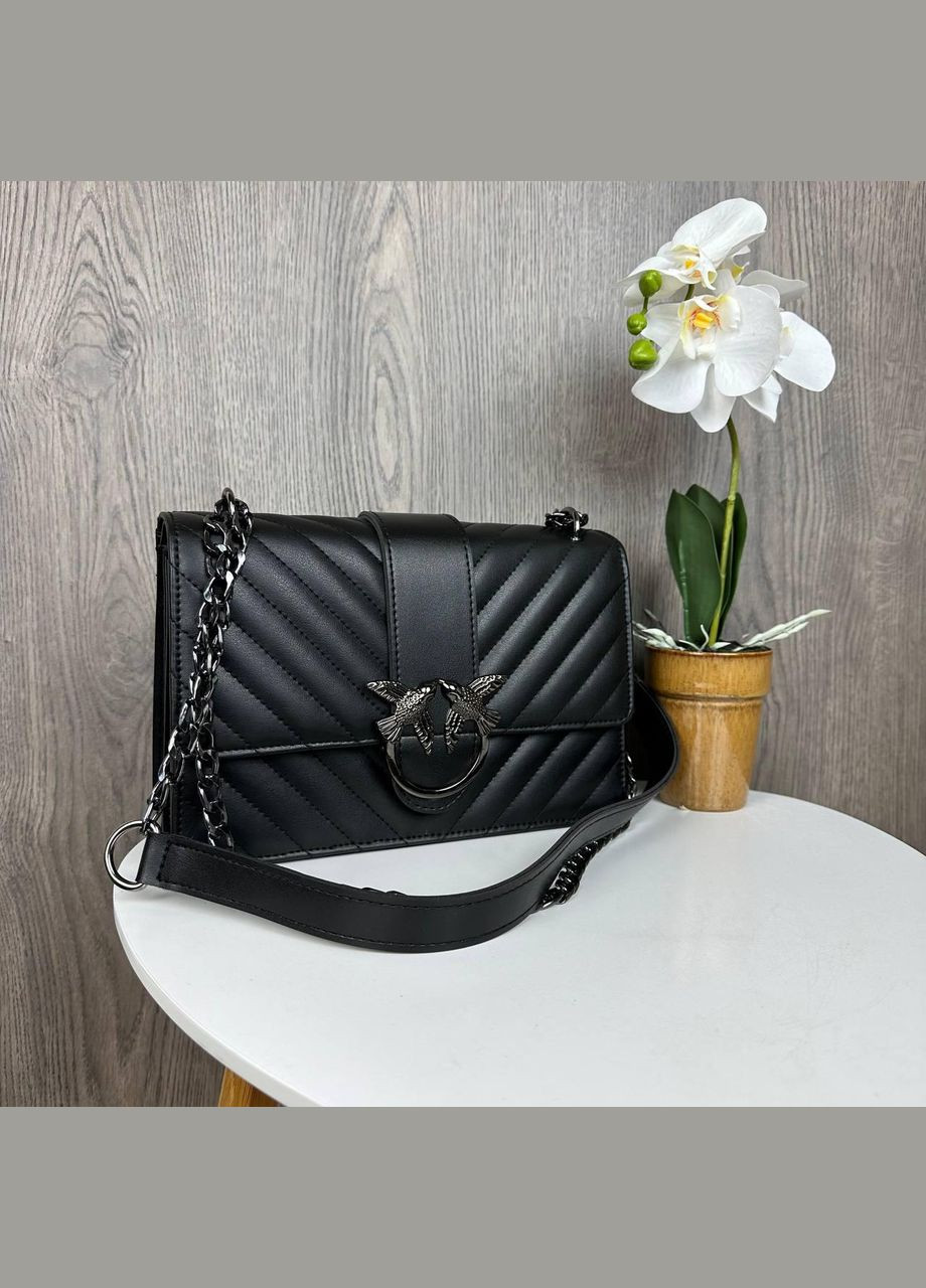 Подарочный набор женская сумочка клатч с птичками и кожаный ремень 2 в 1 черный (sku_1198+Р) No Brand (330576783)