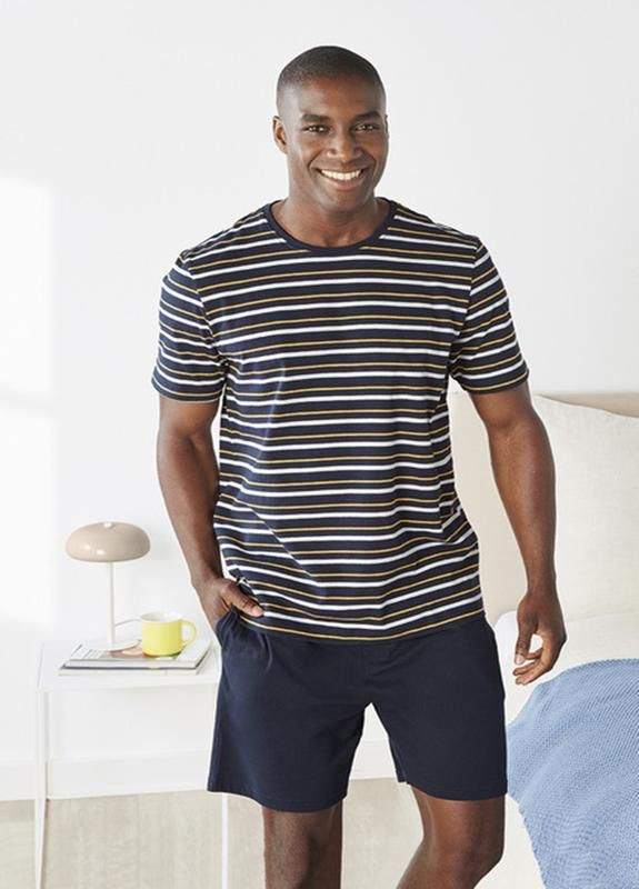 Піжама (футболка і шорти) для чоловіка 409166/1 темно-синій Livergy (276709047)