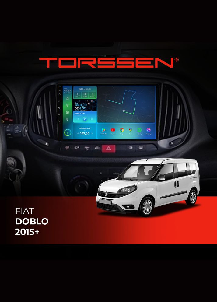Штатная магнитола Fiat Doblo 15+ FL9 4+64Gb 4G Carplay DSP Torssen (307087767)
