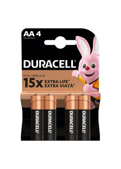 Батарейка AA лужні 4 шт. в упаковці (5000394052536 / 81551270) Duracell (394053052)