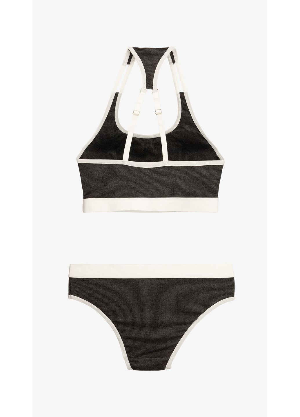 Темно-сірий демісезонний комплект жіночий топ+труси sy9462 shop (2000999285127) No Brand