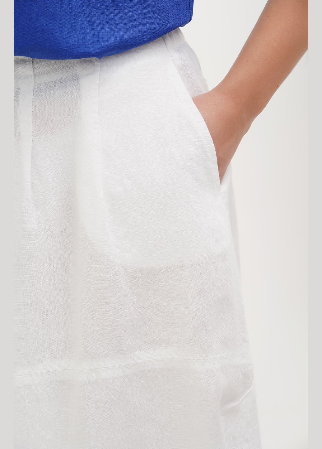 Вільна лляна міді спідниця бохо на блискавці та з кишенями Малага., р., код 7437/44/101 ГАЛЕРЕЯ ЛЬОНУ (333164667)