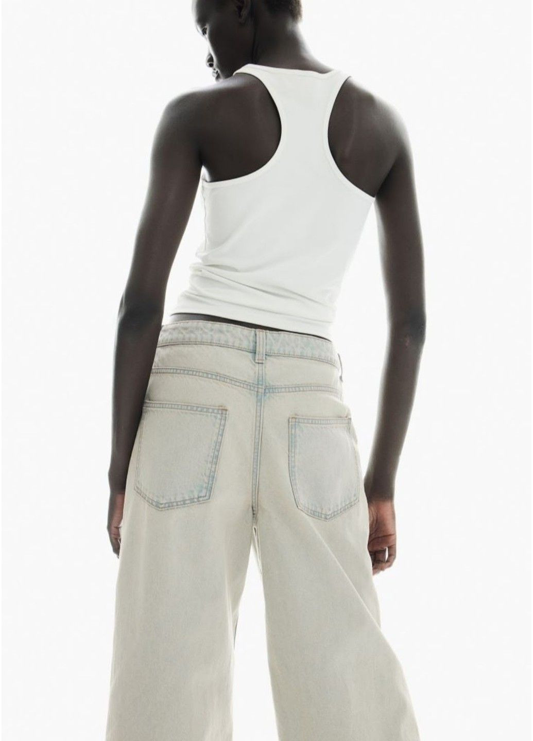 Жіночі широкі джинси Wide Regular (58006) W34 Блакитні H&M - (315674578)