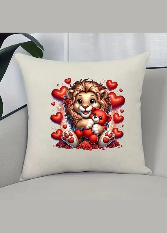 Термо вінілові наклейки «Лев із сердечками» - термостійкі наклейки на футболки, сумку No Brand (330752047)