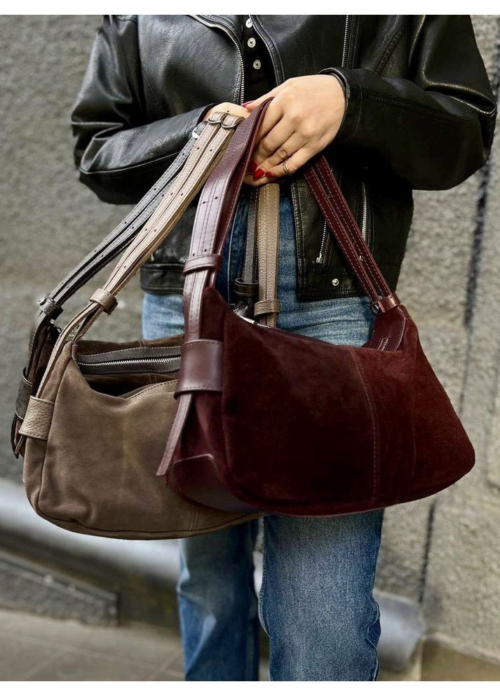 Сумка багет замшевая кожаная средняя бордовая 1820206-4925 ARTiS Bags Сумка (362264205)