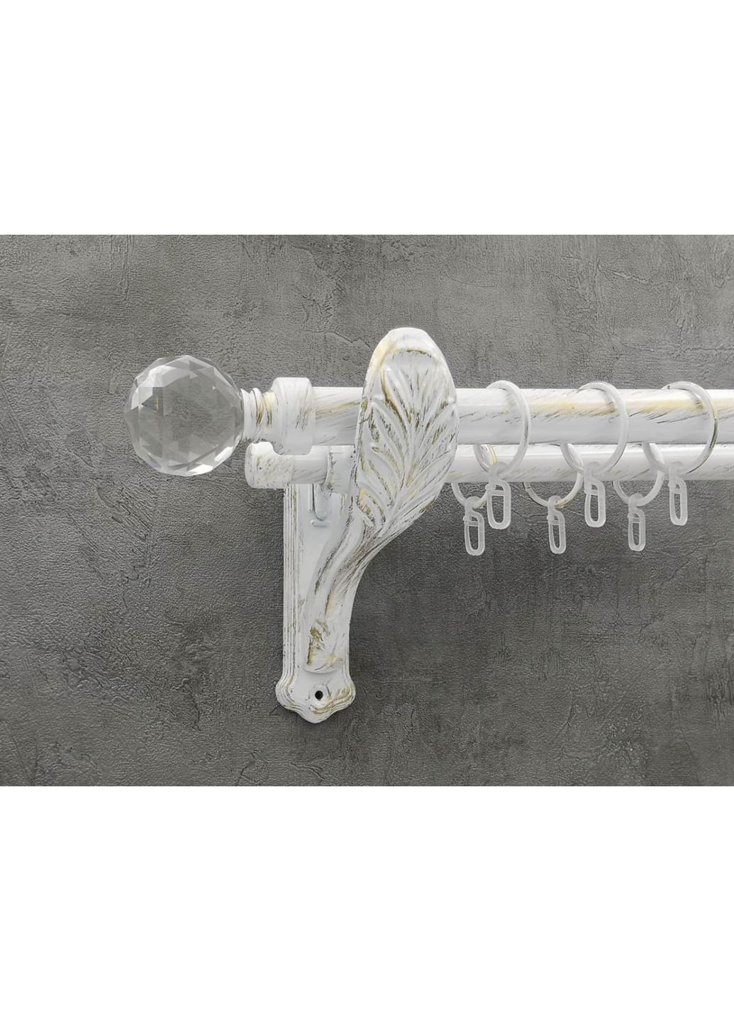 Карниз Люмиера гладкая штанга двойной ретро 25/19 мм 400 см Белое золото Quadrum (352778438)