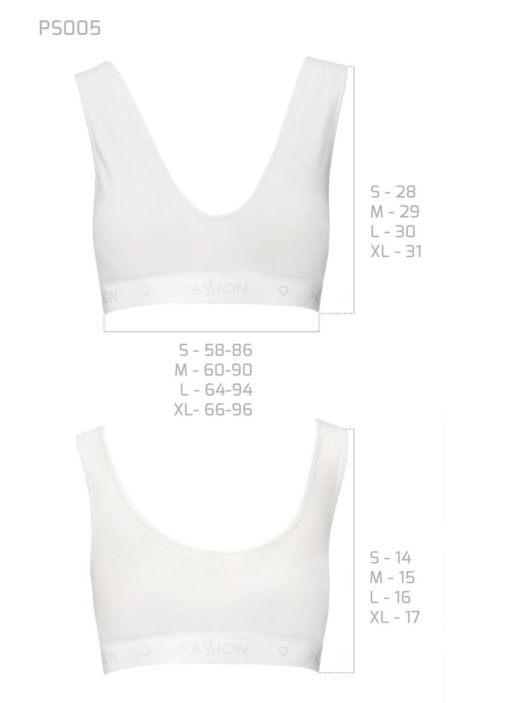 Білий демісезонний спортивний топ з еластичної бавовни ps005 top white, size Passion