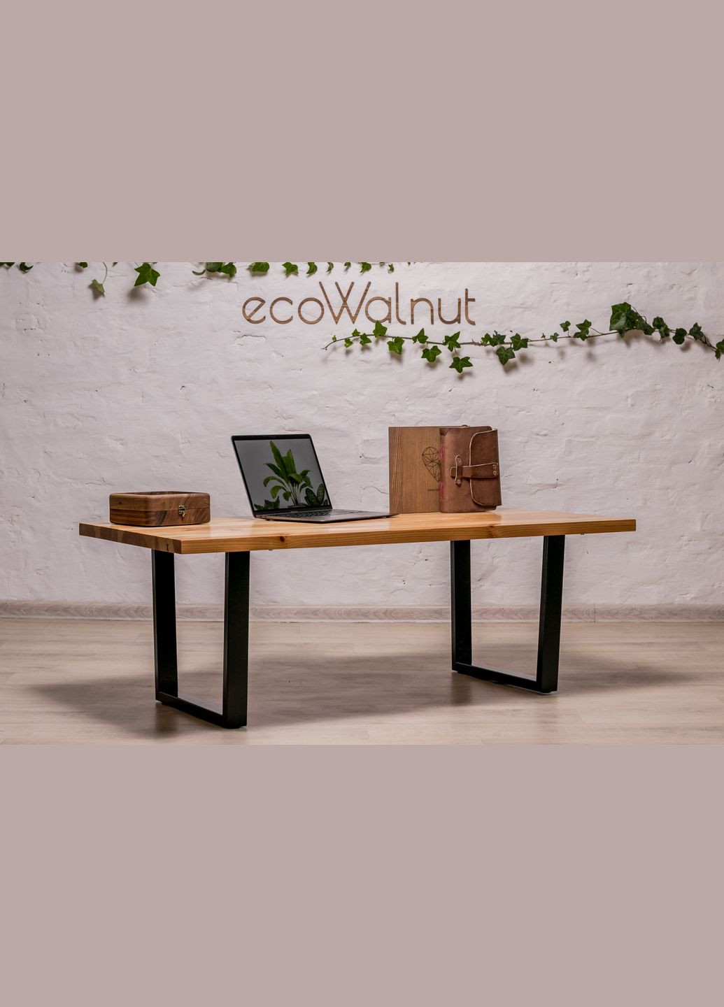 Кавовий стіл із прямокутними краями M (сосна) Сосновий столик для інтер'єру EcoWalnut (294342573)