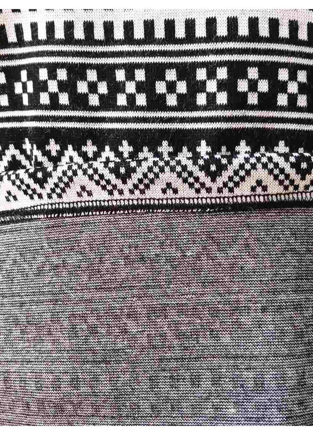 Чорно-біла домашній костюм - піжама жіночий орнамент зимовий батал No Brand