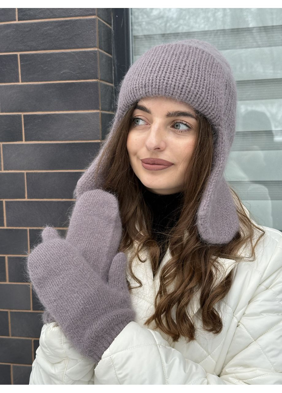 Шапка ушки женская ангоровая черная Odyssey (369934668)