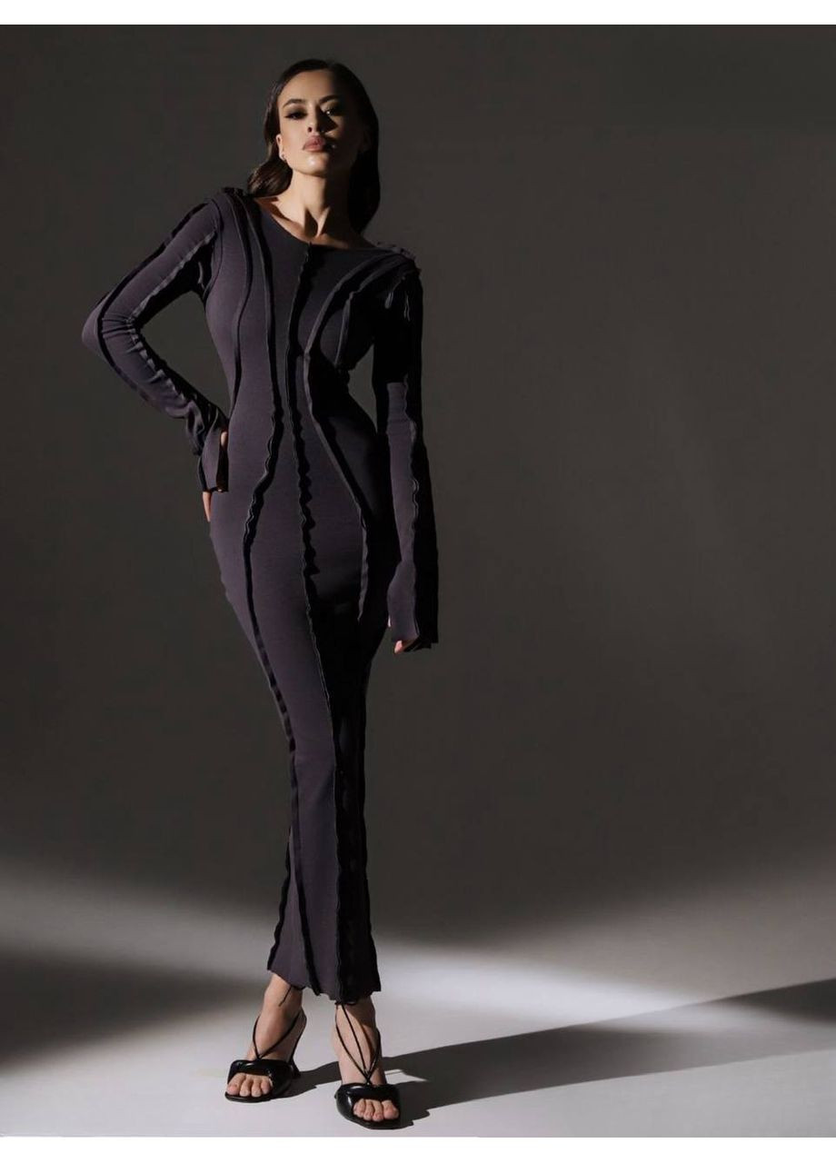 Черное праздничный, повседневный, вечернее, кэжуал, деловое женское платье из вискозы а-силуэт No Brand однотонное