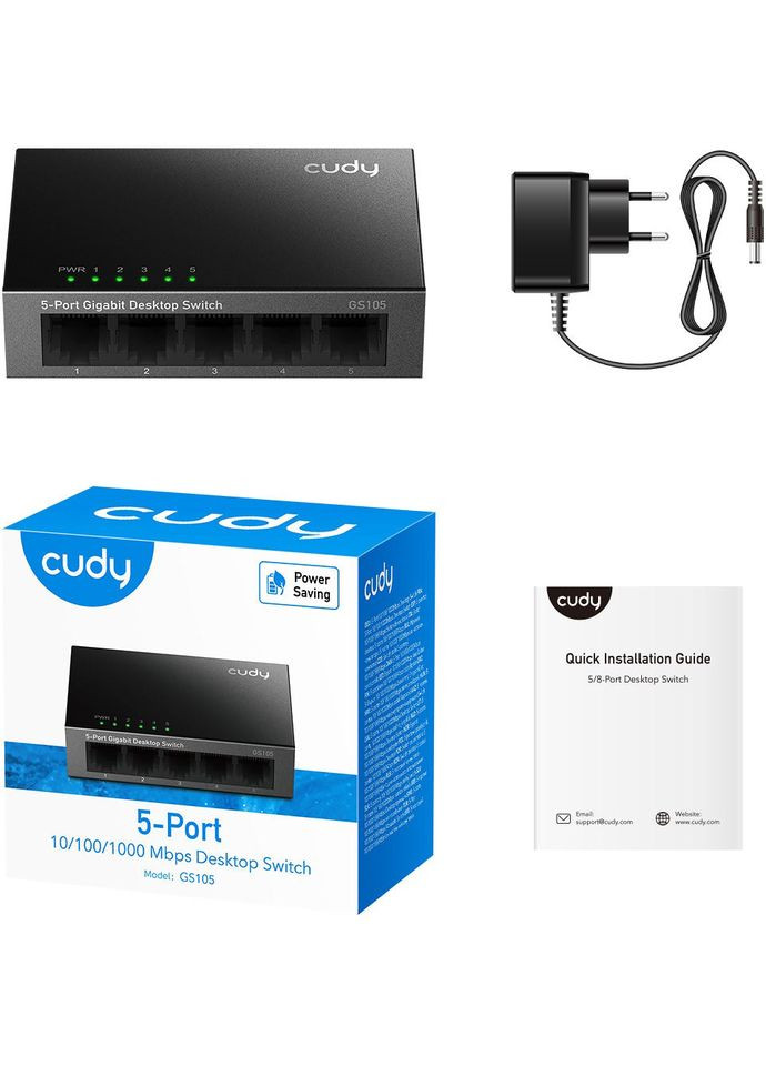 Комутатор GS105, 5 портовий Gigabit Metal Desktop Switch Cudy (347174902)